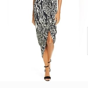 Veronica Beard Ari Ikat Animal-Print High-Low Skirt